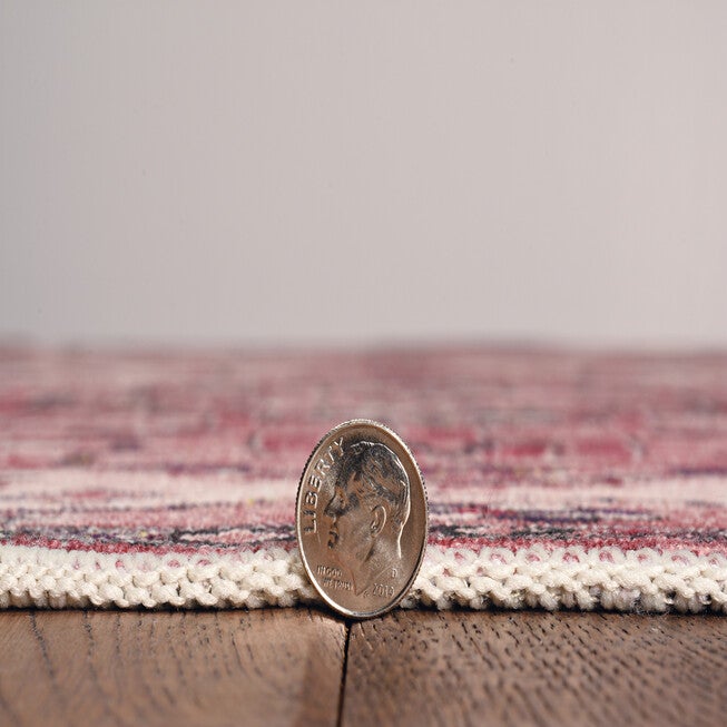 Washable Marcie Ivory/Pink Rug, , alternate image number 2