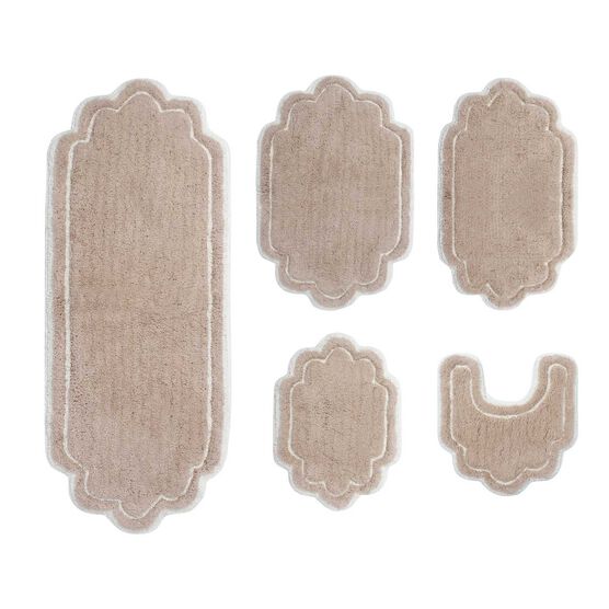 Allure 5 Piece Set Bath Rug Collection, LINEN, hi-res image number null