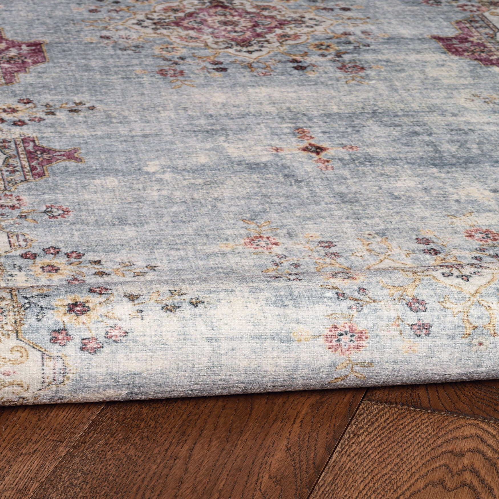 Washable Lennox Pale Blue/Ivory Rug, , alternate image number 4