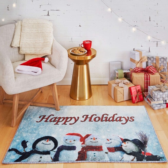 Snowmen Cheer Multi Kitchen Rug, , alternate image number null