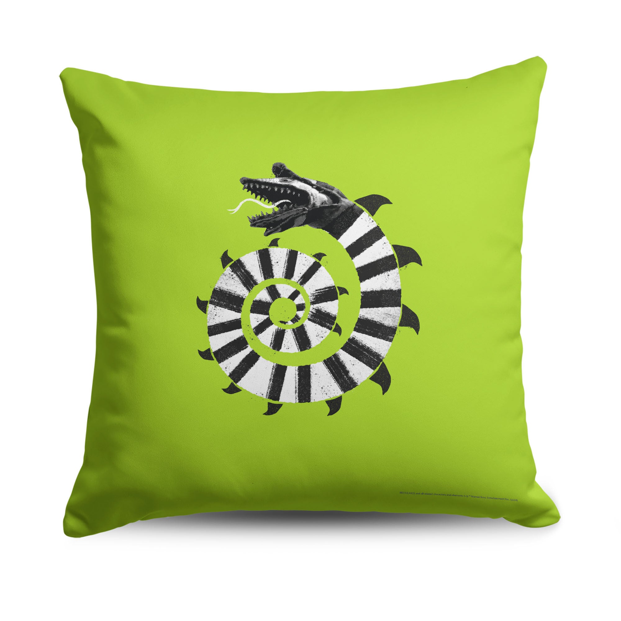 Warner Bros. Beetlejuice Mind The Sandworms Throw Pillow 18X18 Inches, GREEN, hi-res image number 0
