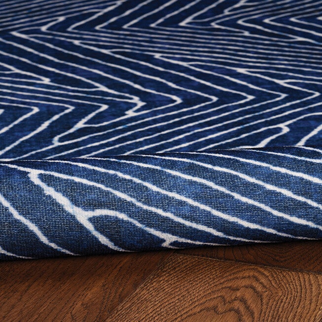 Washable Fuller Blue/Ivory Rug, , alternate image number null