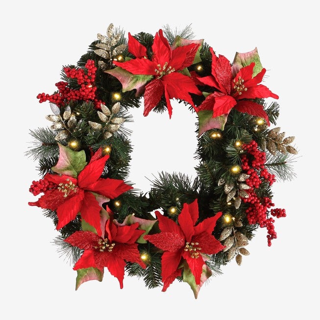 Pre-Lit Poinsettia Collection, , hi-res image number 0