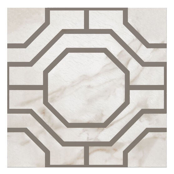 Retro 12x12 Self Adhesive Vinyl Floor Tile - Octagon - 20 Tiles/20 sq. ft., CHARCOAL, hi-res image number null