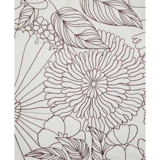 Fine Line Embroidered Floral 14x21 Indoor Outdoor Decorative Lumbar Pillow, , alternate image number null