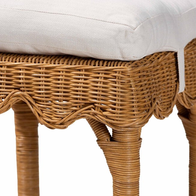 Muy Bohemian Scallop Honey Rattan Bar Stool, HONEY, alternate image number null