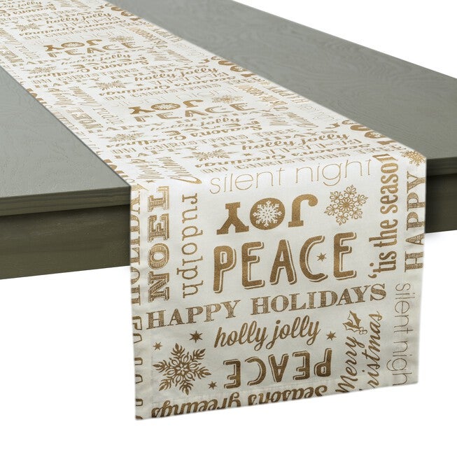Gold Christmas Collage Table Runner, , alternate image number null