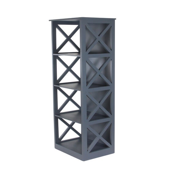 Grey Wood Traditional Shelving Unit, 51 " x 16 " x 12 ", , on-hover image number null