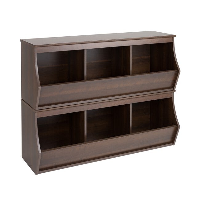 Fremont Stacked 6-Bin Storage Cubbie Espresso, , on-hover image number 1