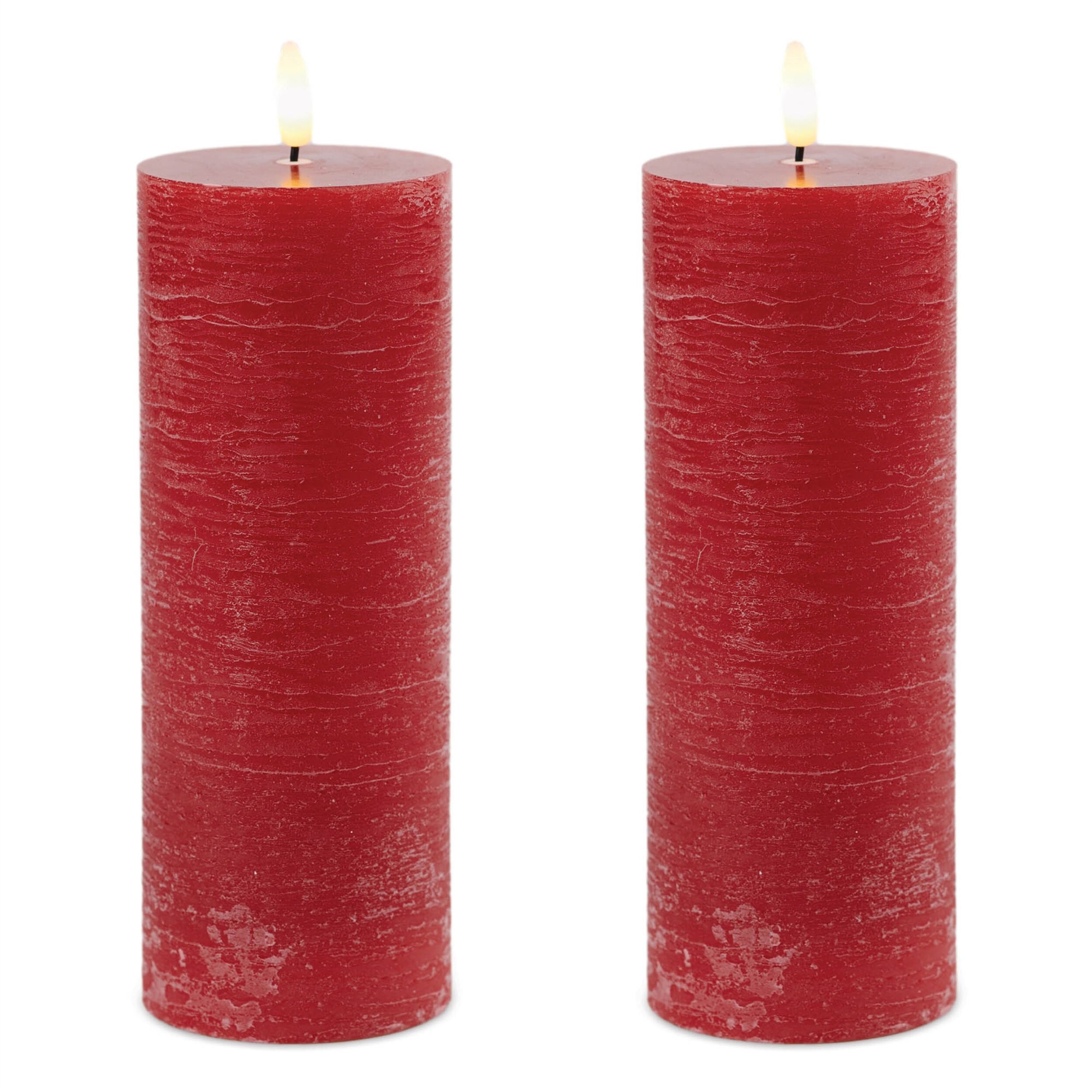 FIA Wick Red Pillar Candle (Set of 2), RED, alternate image number 4