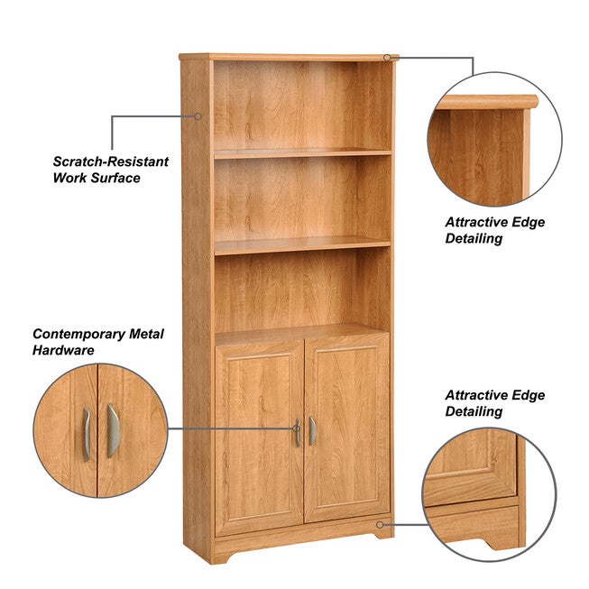 5-Shelf Bookcase With Doors Bookcase, , alternate image number 3
