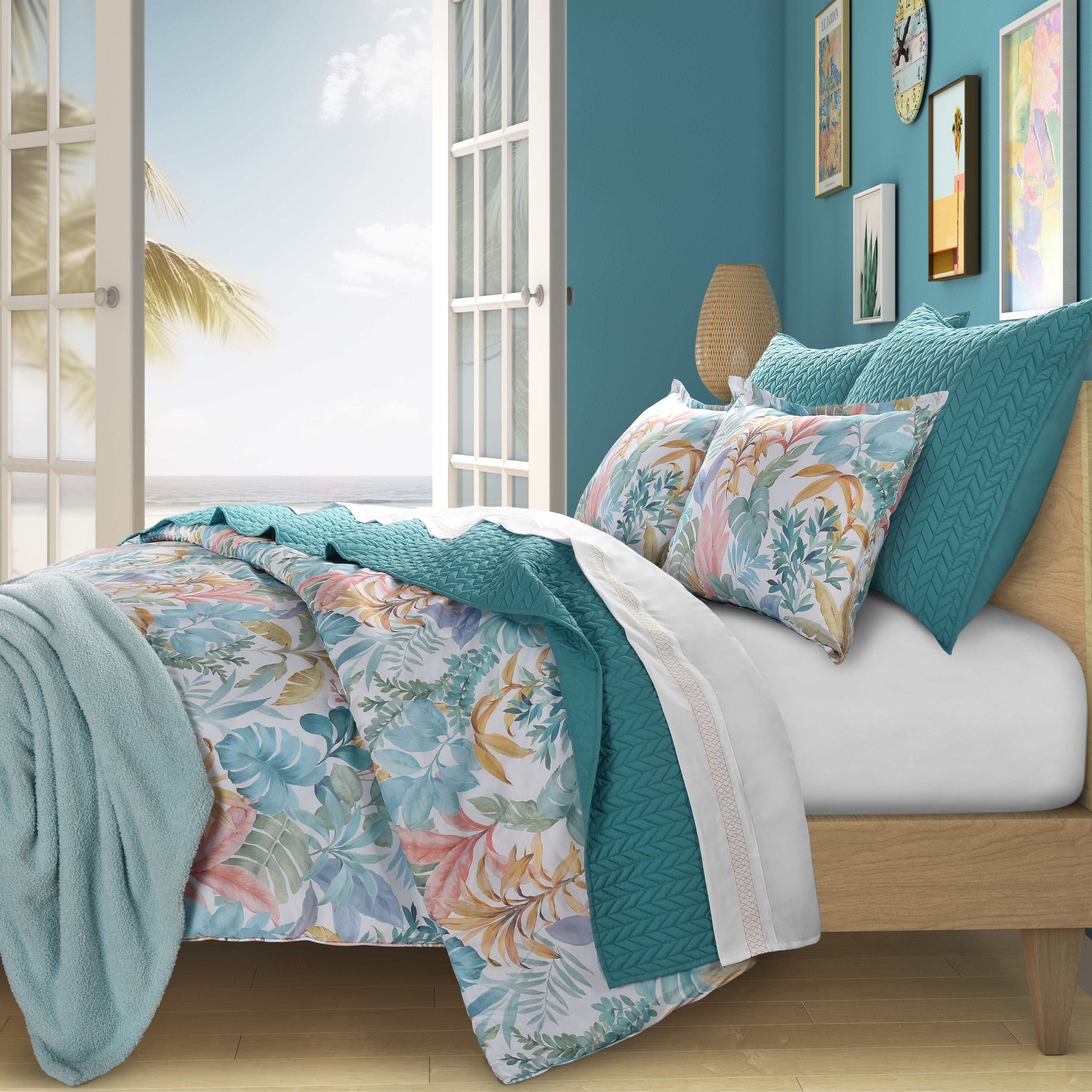 BAHAMA KING/CAL KING 3PC. COMFORTER SET, AQUA, alternate image number 2