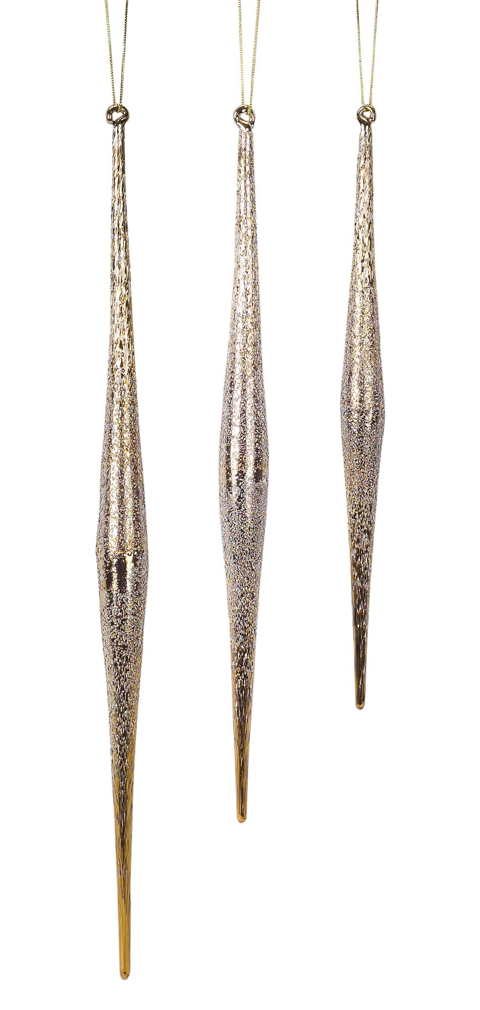 Gold and Silver Ombre Drop Ornament (Set of 6), GOLD SILVER, alternate image number 2