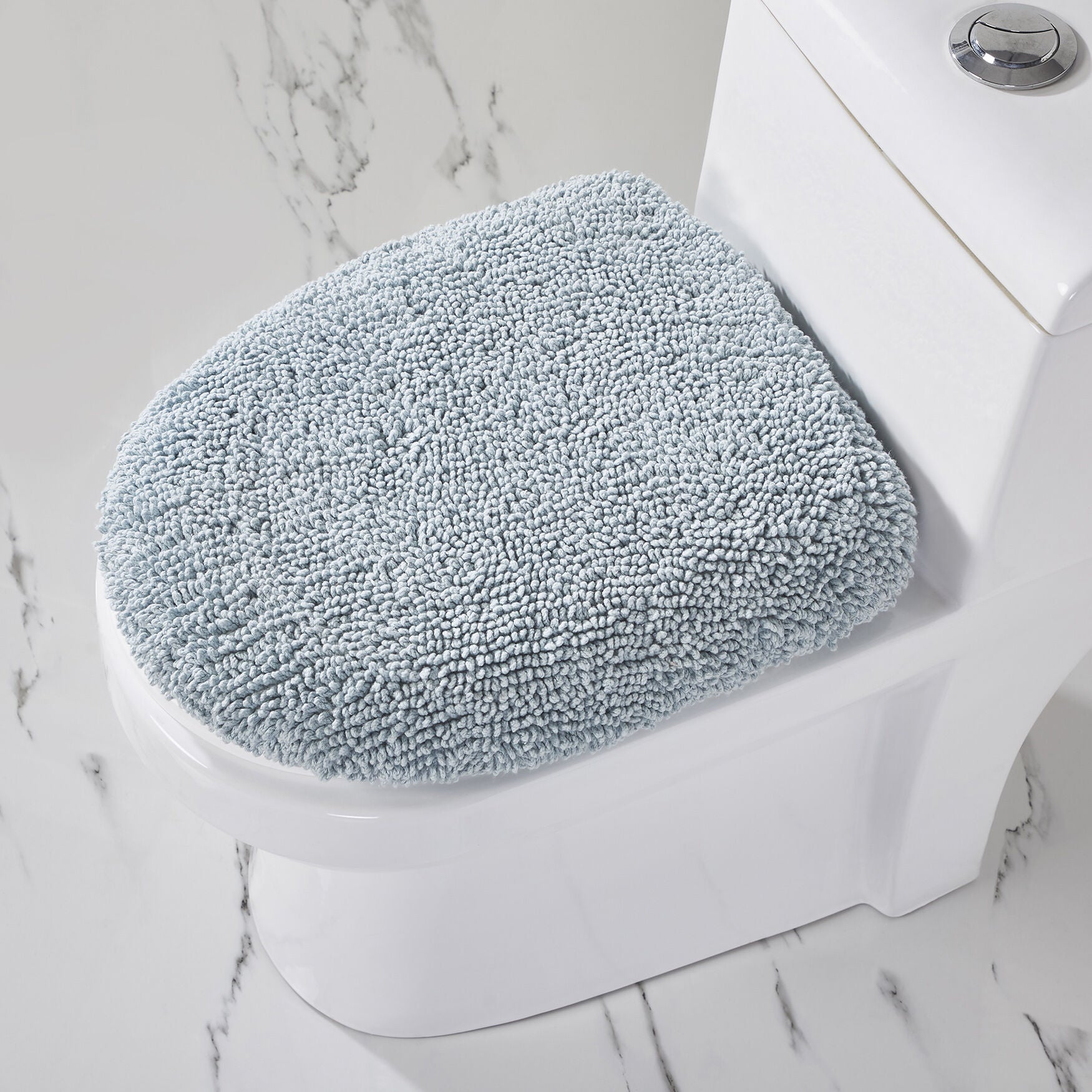 Hugo Collection 100% Cotton 18 inches X 20 inches Lid Cover Bath Rug, BLUE, hi-res image number 0