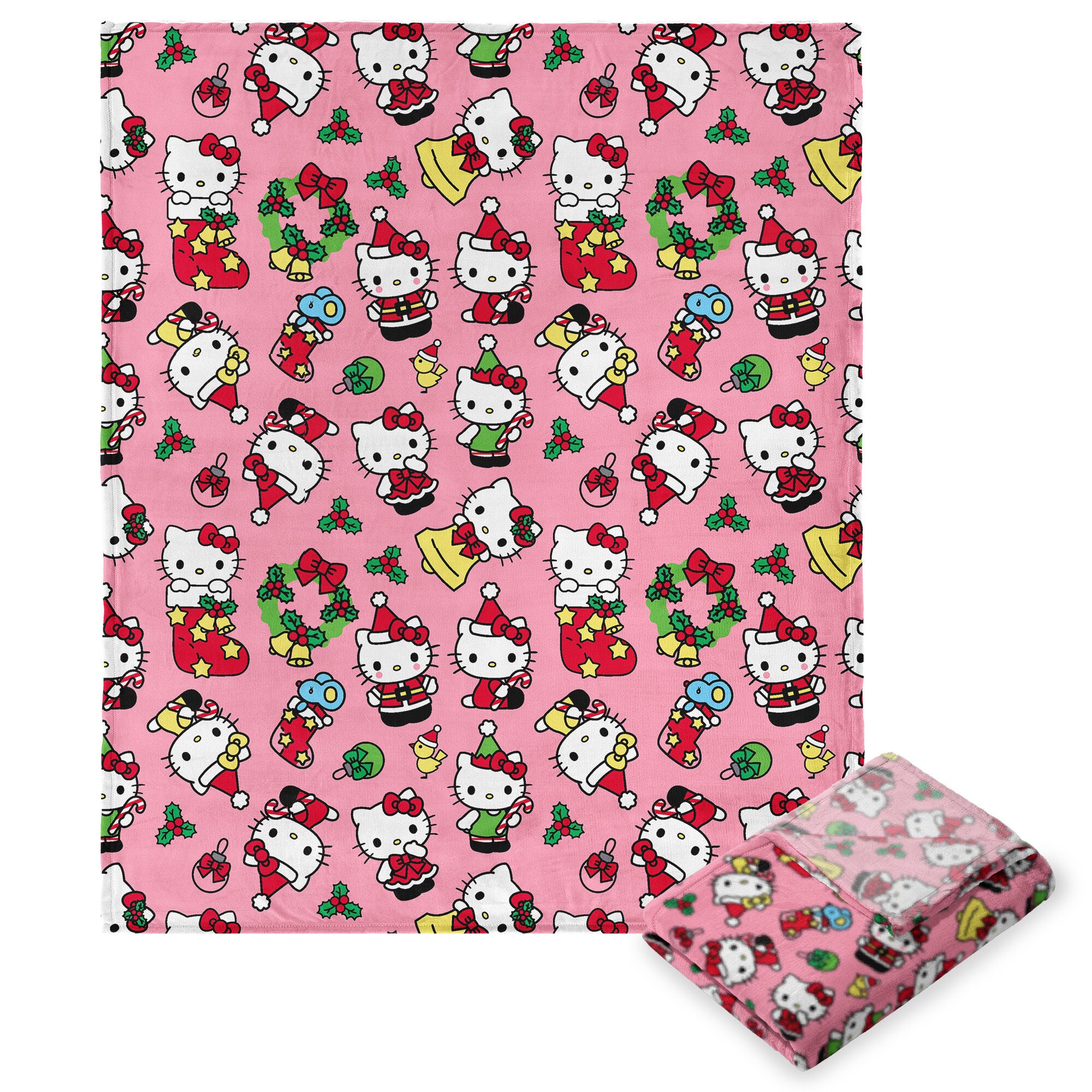 Hello Kitty Silk Touch Throw Blanket 50x70 inches, MISTLETOE, hi-res image number 0