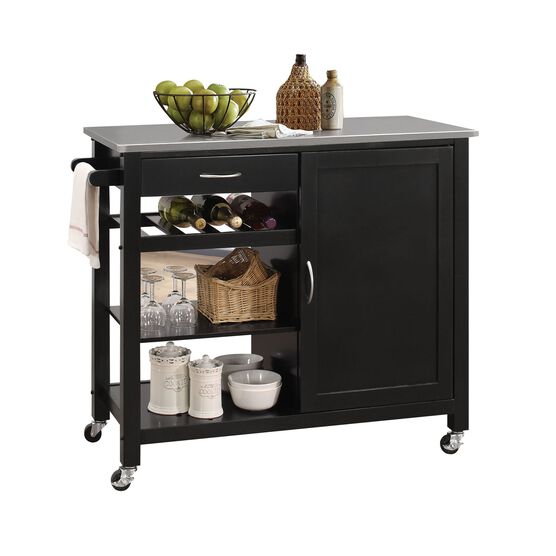 Kitchen Cart, STAINLESS STEEL BLACK, hi-res image number null
