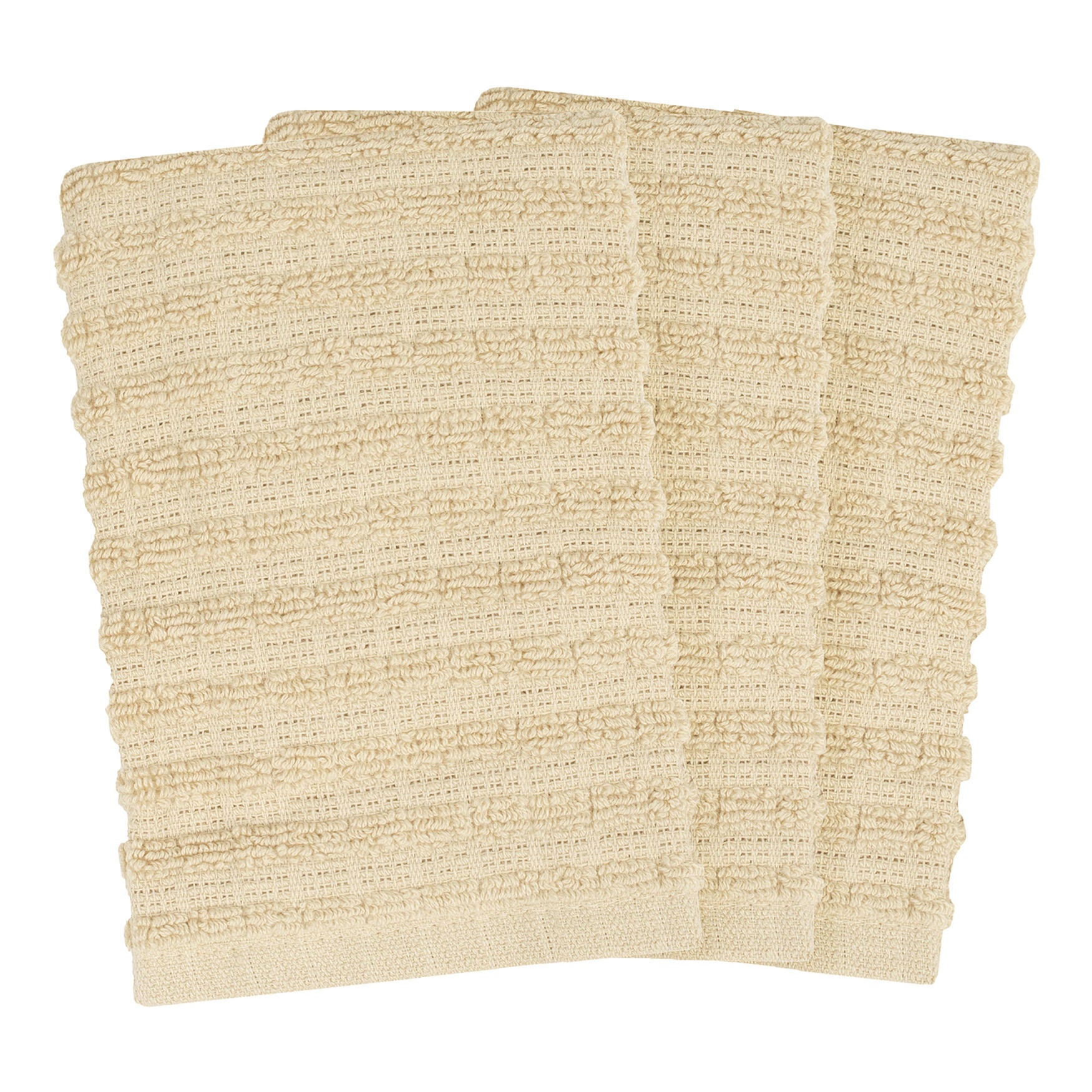 Royale 3Pk Solid Dish Cloth, LATTE, hi-res image number 0