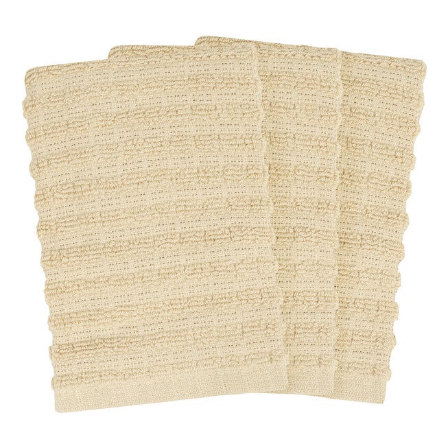 Royale 3Pk Solid Dish Cloth, LATTE, hi-res image number 0