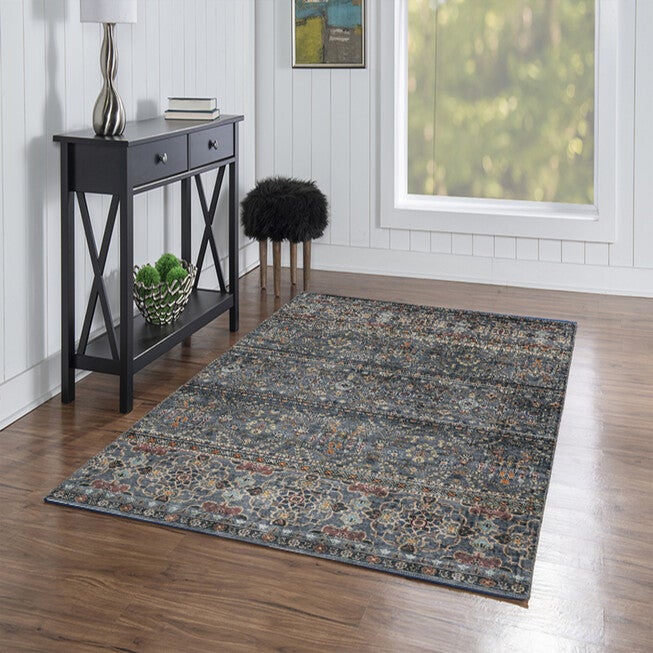 Washable Grant Teal/Ivory Rug, , alternate image number 5