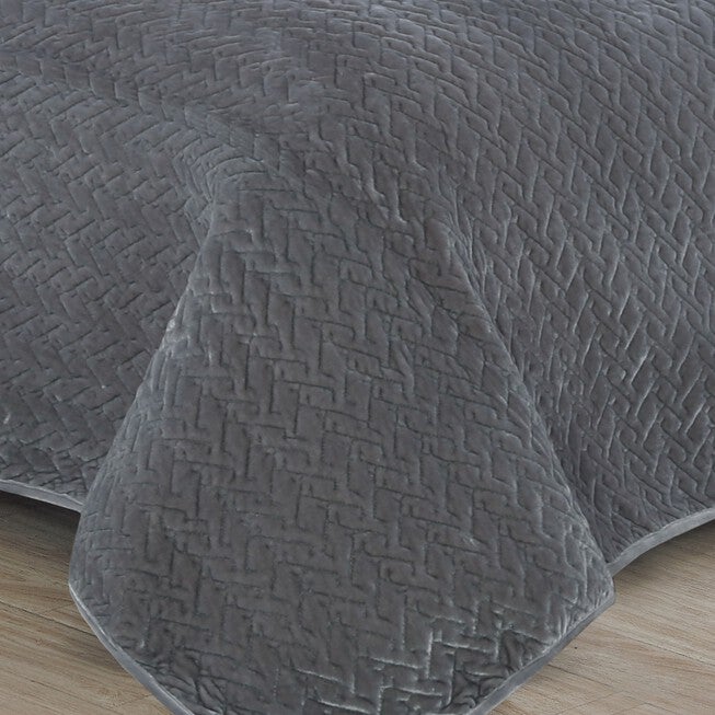 Sonoma Gray Velvet Quilt Set, , on-hover image number null