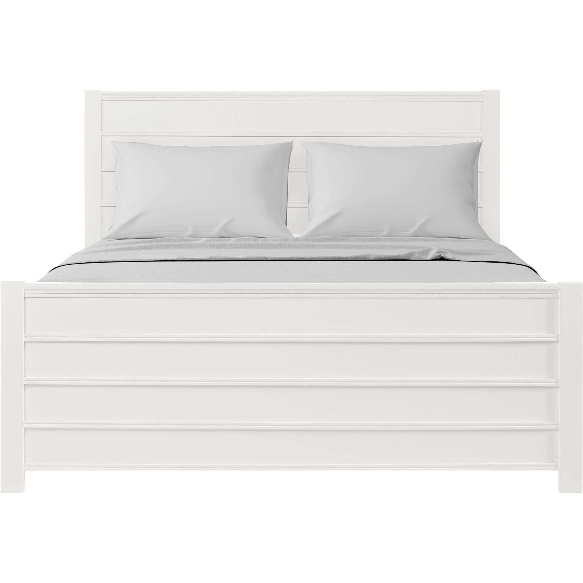 Caroline Wooden Platform Bed in Oak, King, WHITE, hi-res image number 0