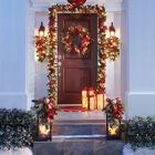 28" Pre-Lit Ribbon Wreath, , on-hover image number null