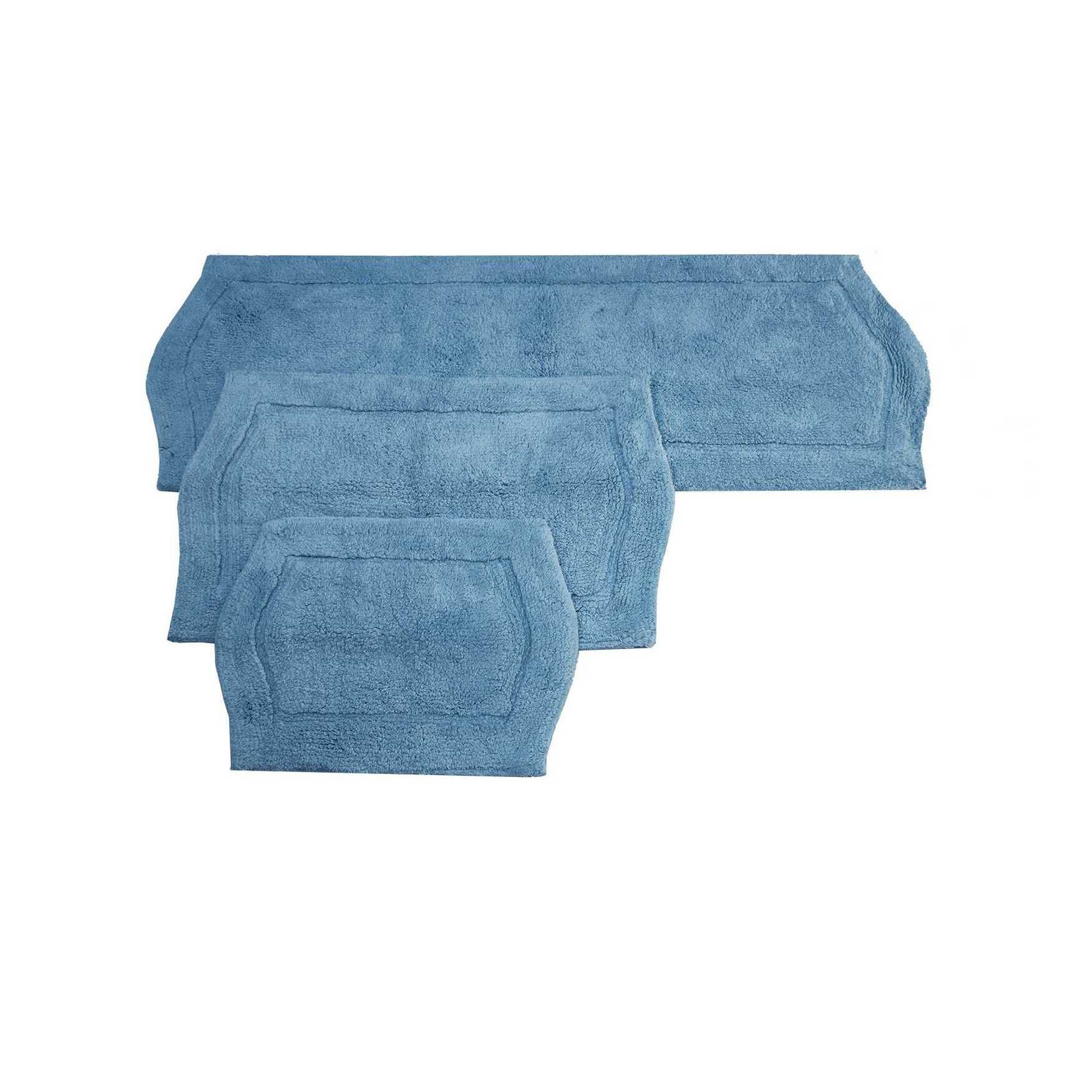 Waterford 3 Piece Set Bath Rug Collection, BLUE, hi-res image number 0