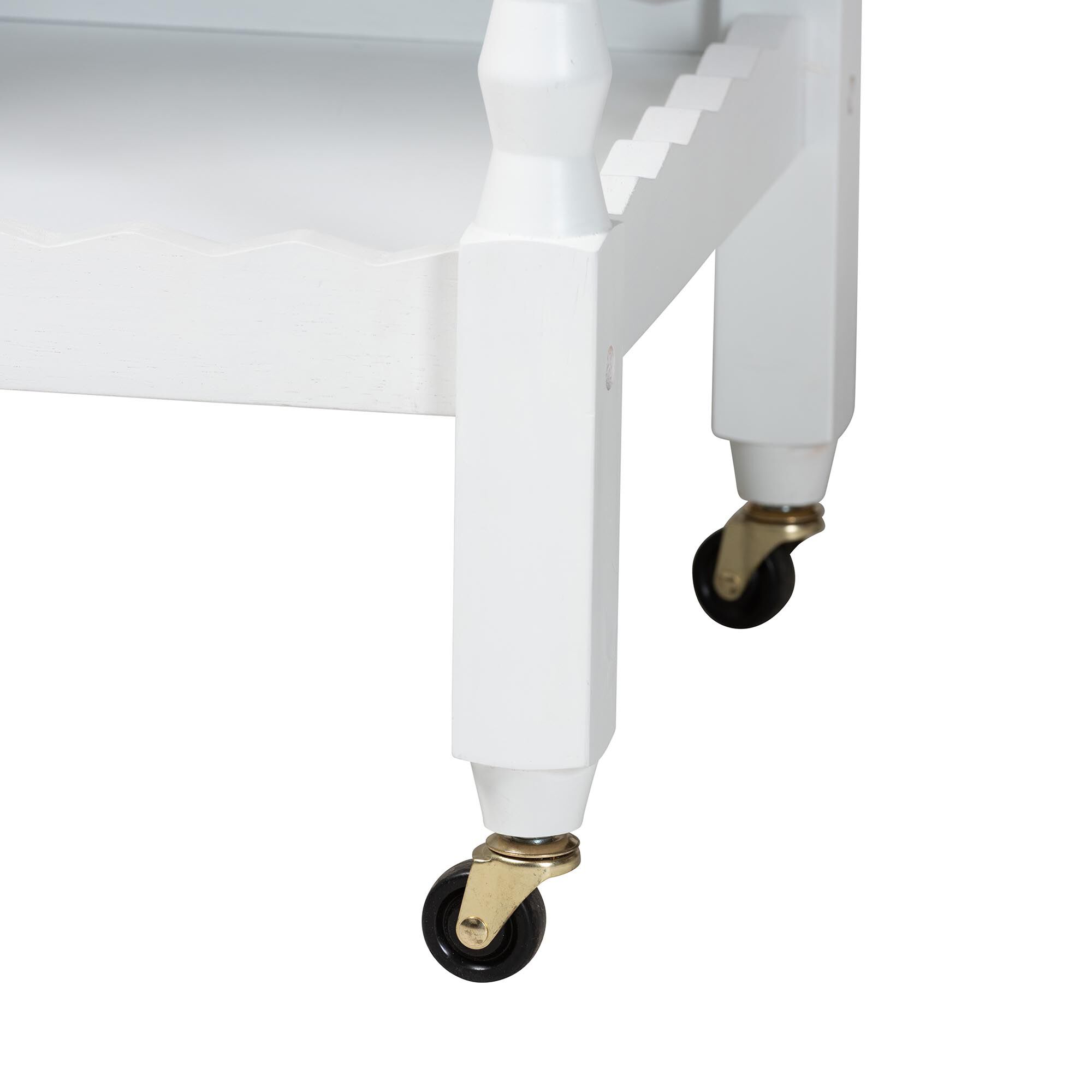 Seamus 3-Tier Beech Brown Book Cart with Bobbin Frame, WHITE, alternate image number 5