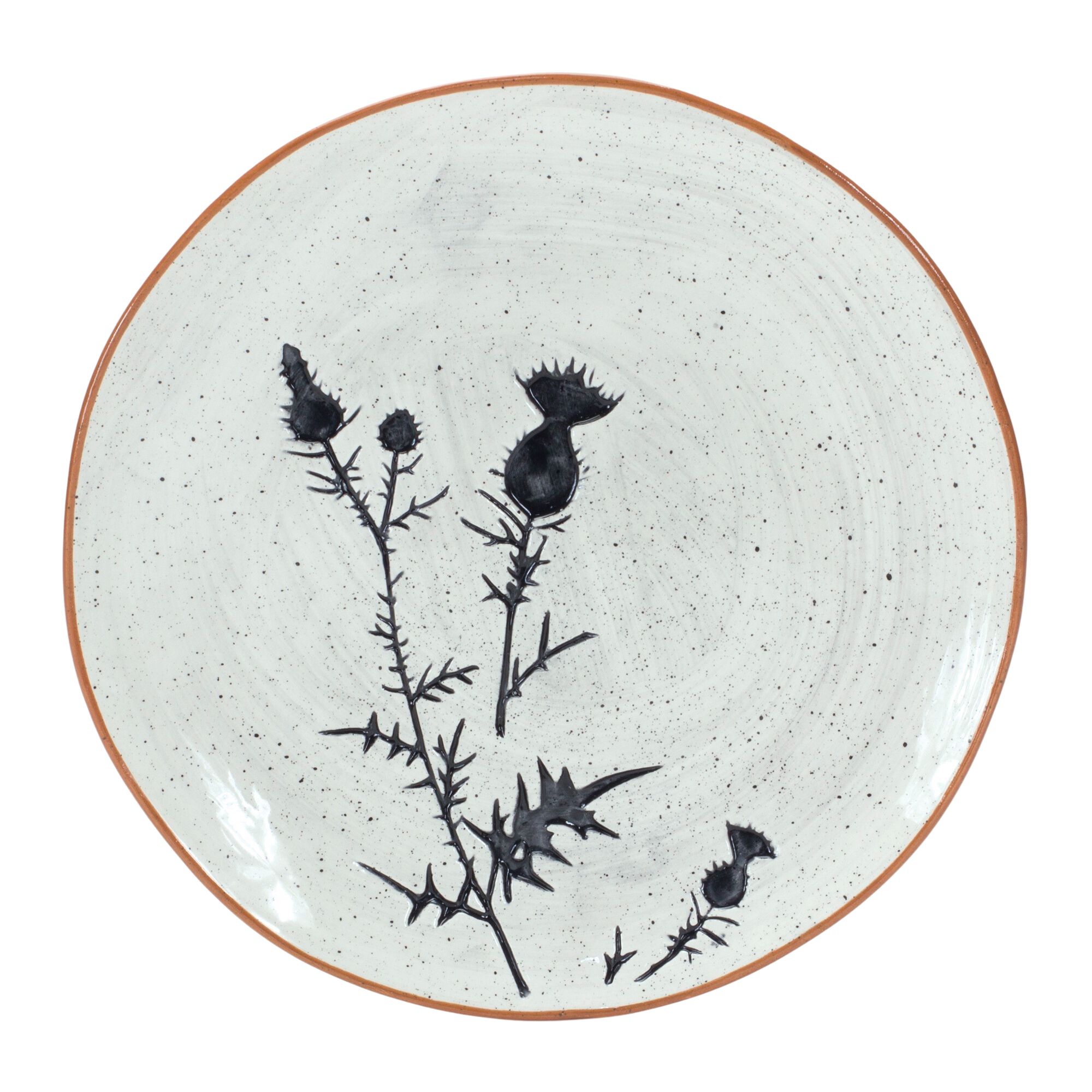 Plate (Set of 4) 8 inchesD Ceramic, BLACK/WHITE, alternate image number 3