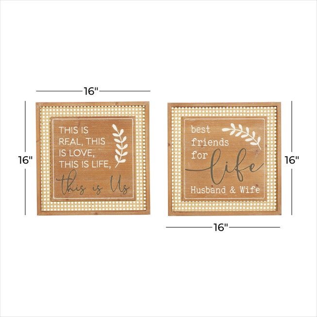 Set Of 2 Brown Wood Farmhouse Wall Decor, , alternate image number 5