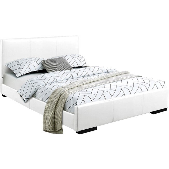 Abbey Platform Bed, Beige, Queen, WHITE, alternate image number 1