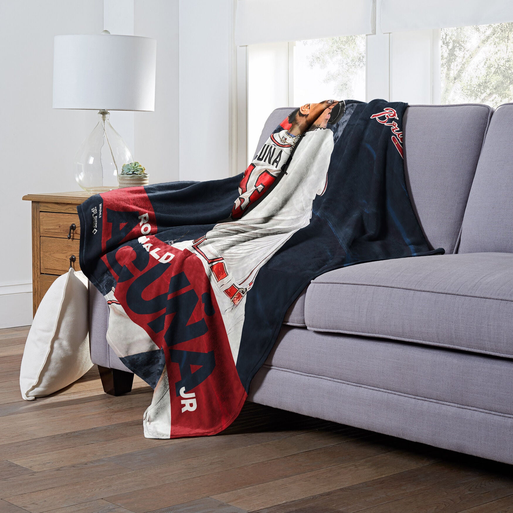 Mlb 575 Braves- Ronald Acuma Jr&nbsp; Silk Touch Throw Blanket, , alternate image number 3