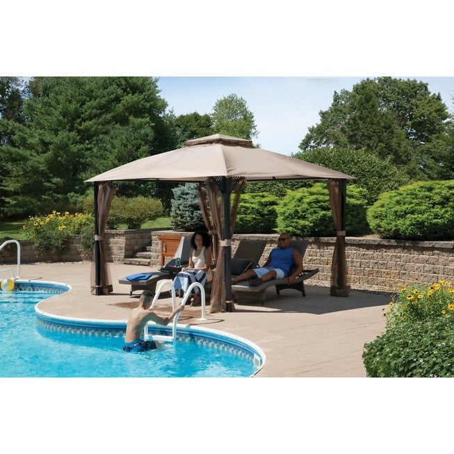 Cypress 10x12 Gazebo, BROWN, hi-res image number 0