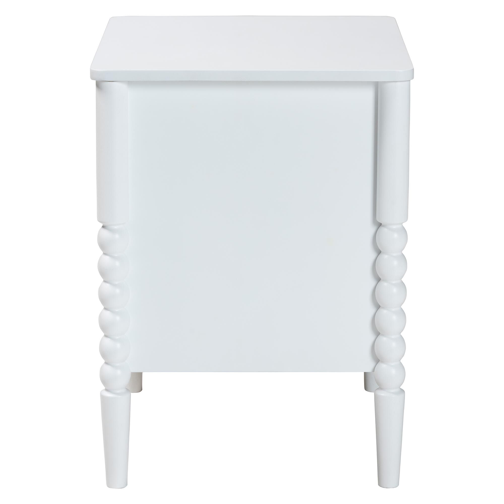 Lucera Mid-Century White 2-Drawer Bobbin Nightstand, WHITE, alternate image number 4