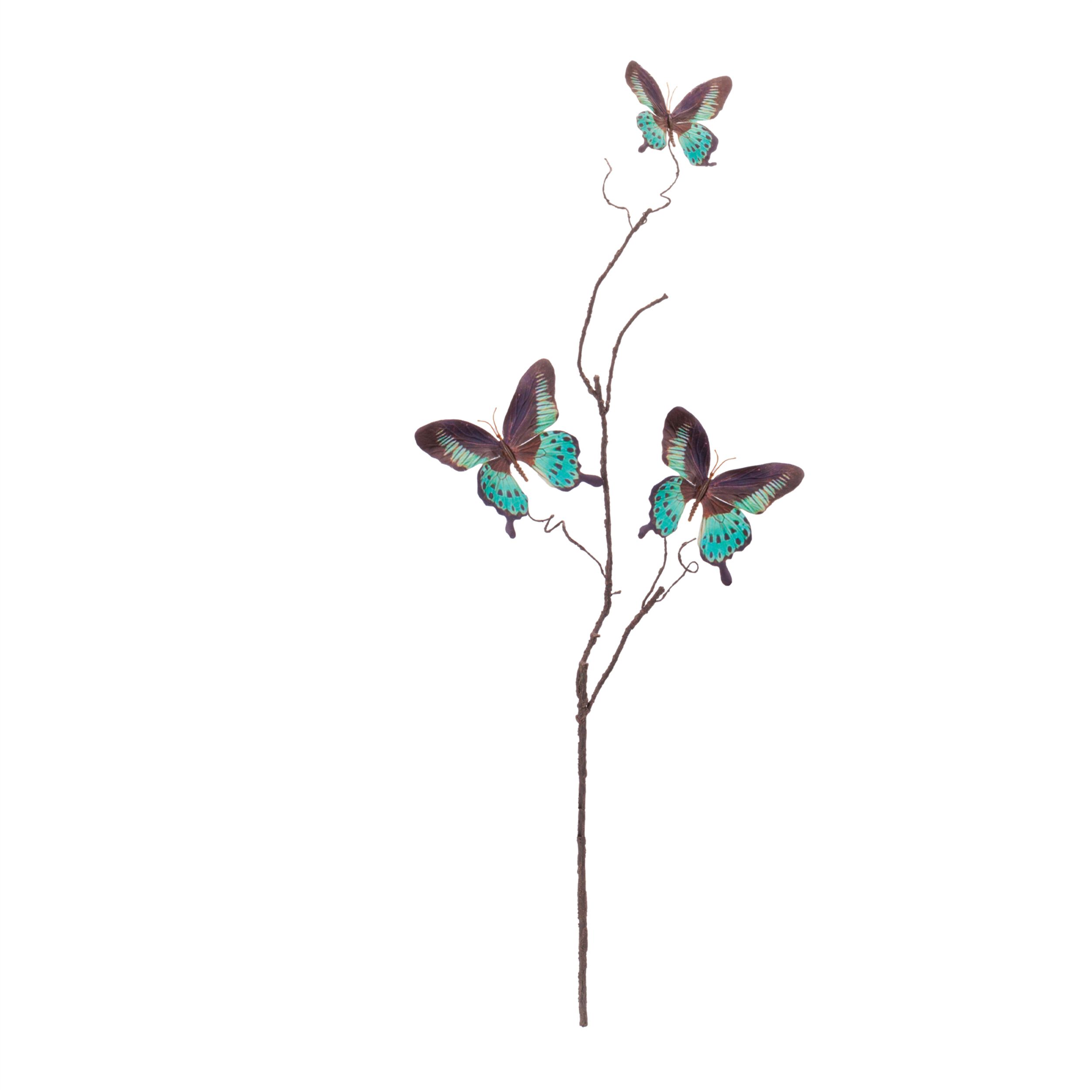 Butterfly Twig Spray Set of 6, BLUE BLACK, alternate image number 1
