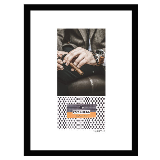 Cohiba Man With Watch - Brown / Black - 14x18 Framed Print, BROWN BLACK, hi-res image number null