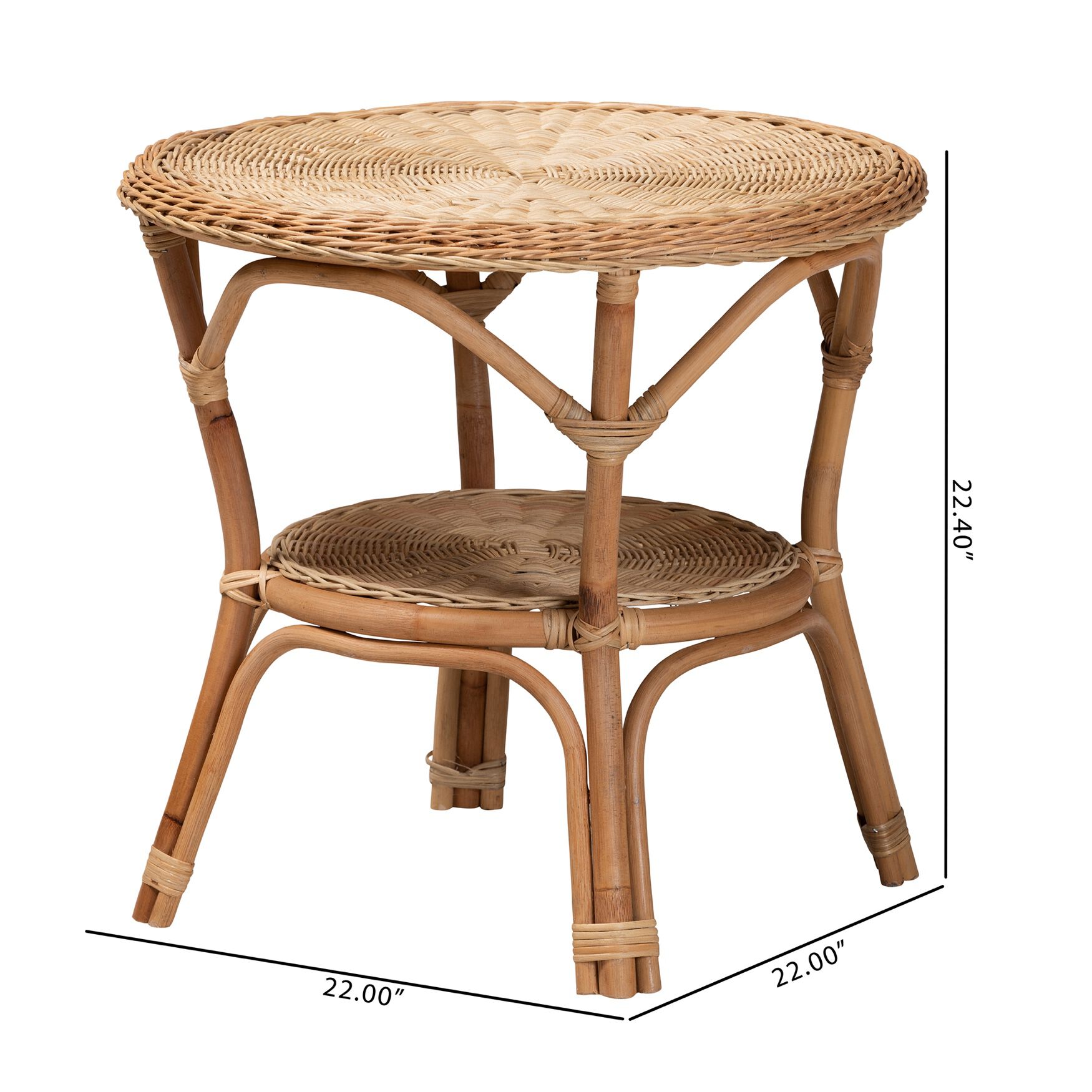 Abbey Modern Bohemian Natural Brown Antique Rattan Coffee Table, , alternate image number 14