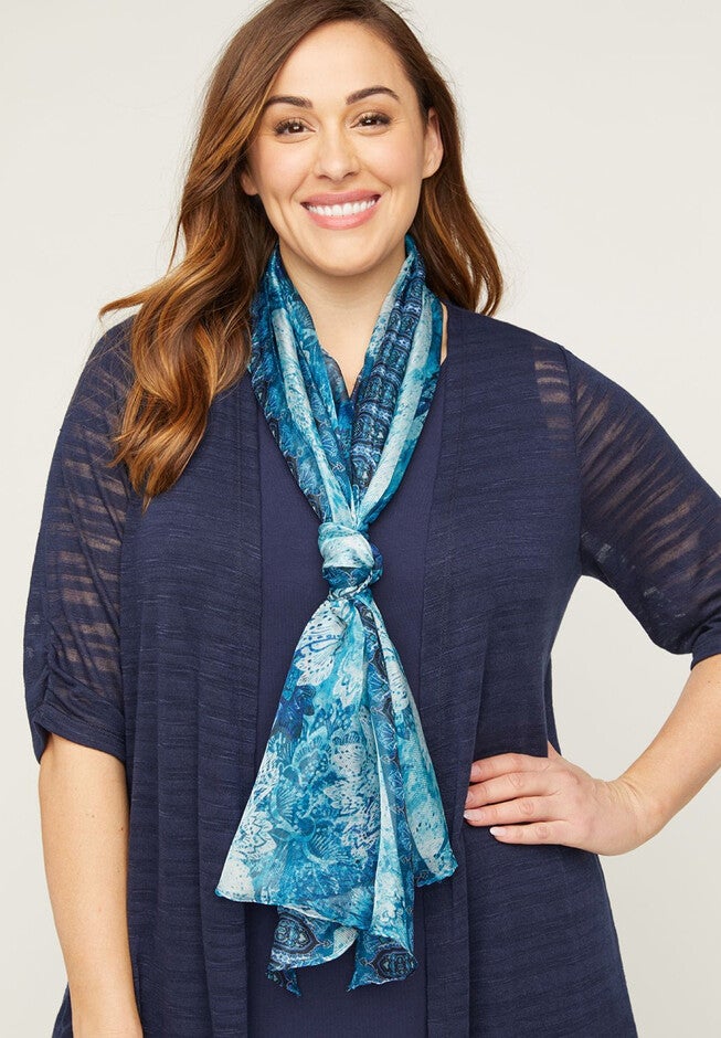 Cobalt Meadow Scarf, MARINER NAVY, hi-res image number 0