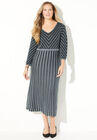 Fit N’ Flare Sweater Dress, GUNMETAL STRIPES, hi-res image number null