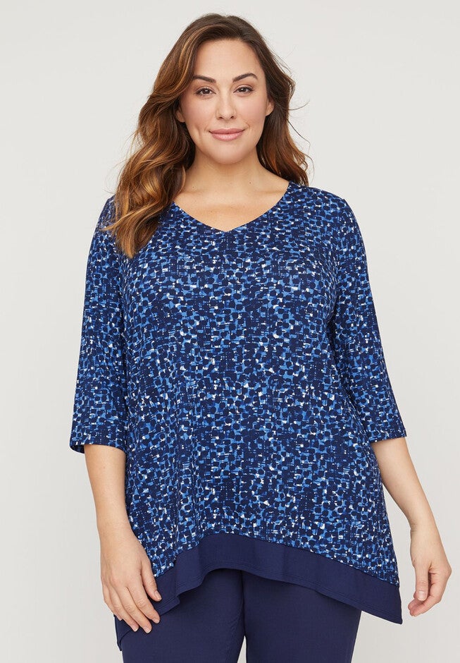 AnyWear Magenta Ease Tunic, MARINER NAVY GEO, hi-res image number 0