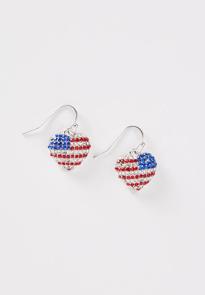 American Heart Drop Earrings, SILVER, hi-res image number null