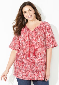 Plus Size Red Holiday Tops