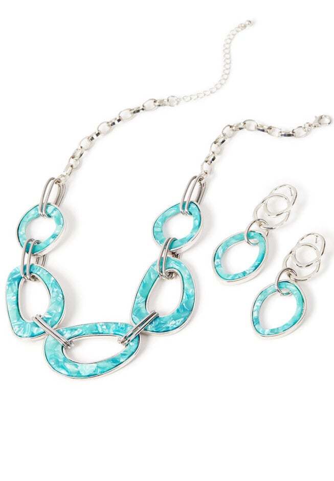 Island Hopping Necklace, BLUE, hi-res image number 0