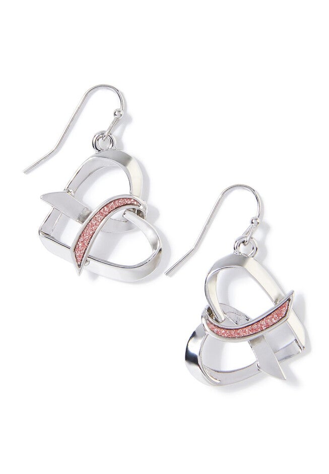 Powerful Pink Drop Earrings, SILVER, hi-res image number 0