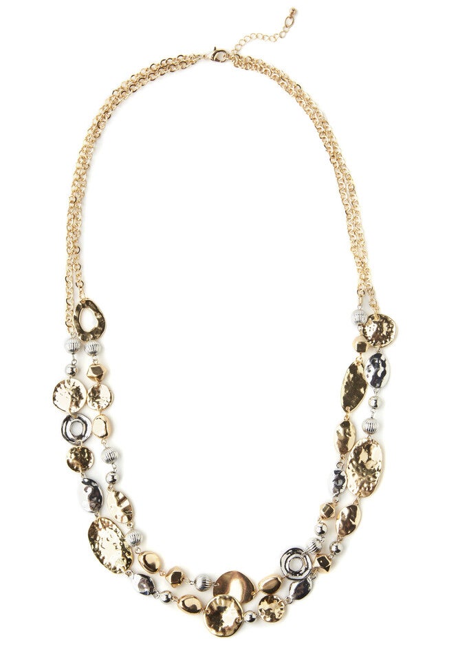 Mixed Metals Necklace, GOLD TONE, hi-res image number null