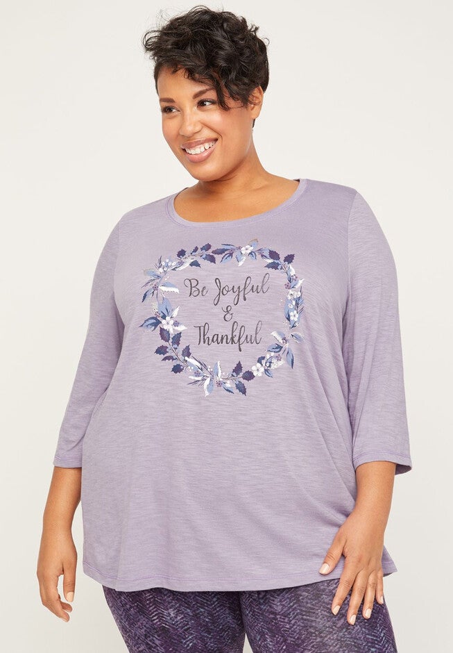 Be Joyful & Thankful Tee, PURPLE, hi-res image number null