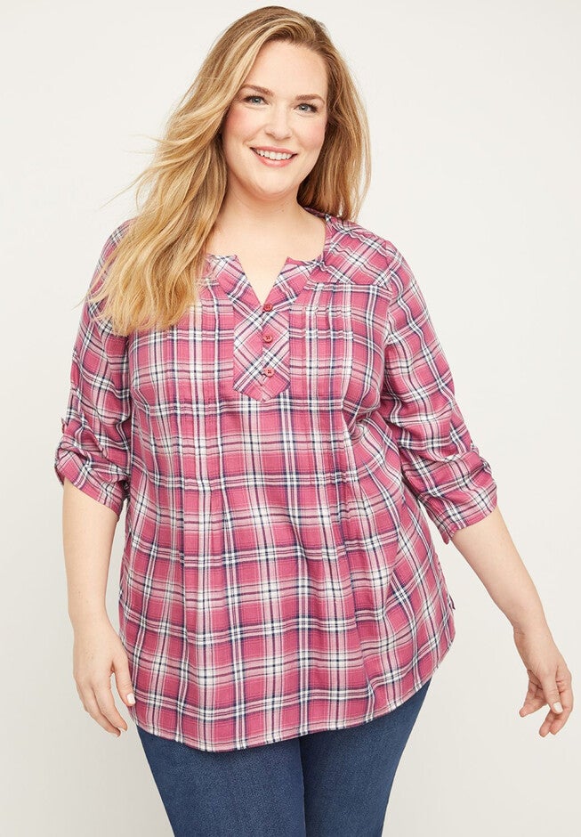 Waterfront Plaid Top, PLAID, hi-res image number null