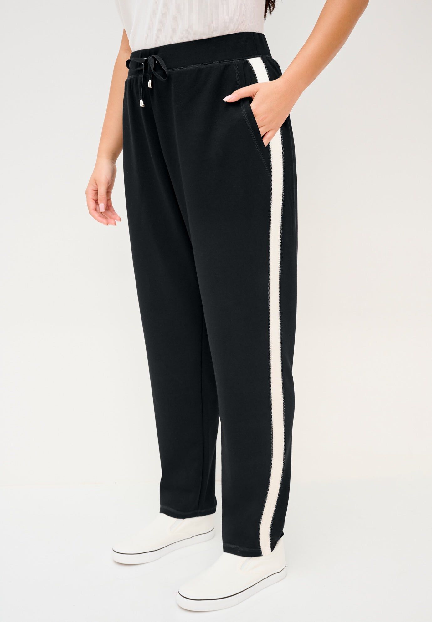 Refined Scuba Pant, BLACK WHITE, hi-res image number 0