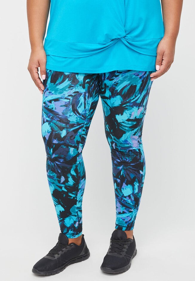 Tropical Dreams Active Legging, BLUE GREEN FLORAL, hi-res image number null