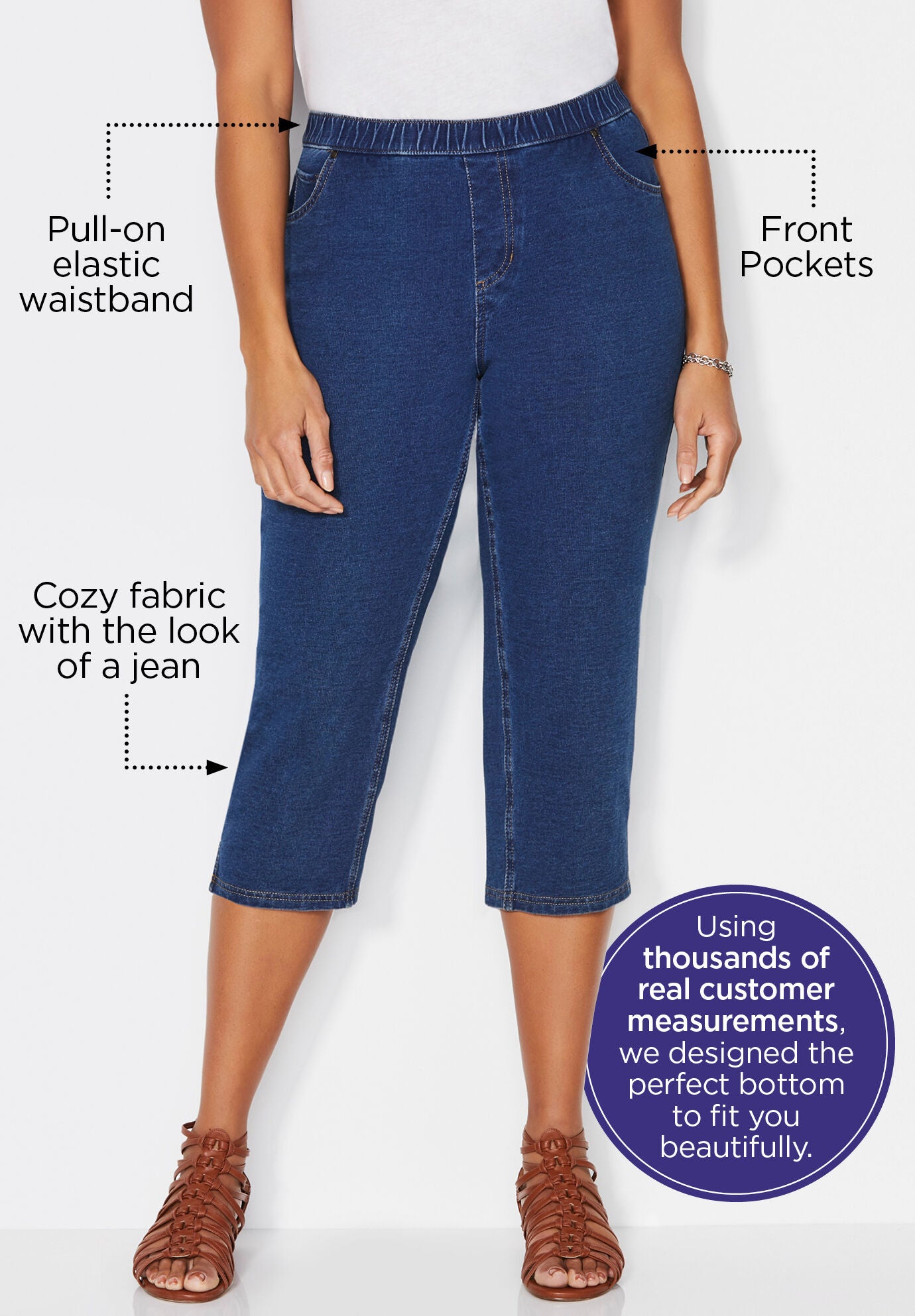 Knit capris with pockets deals